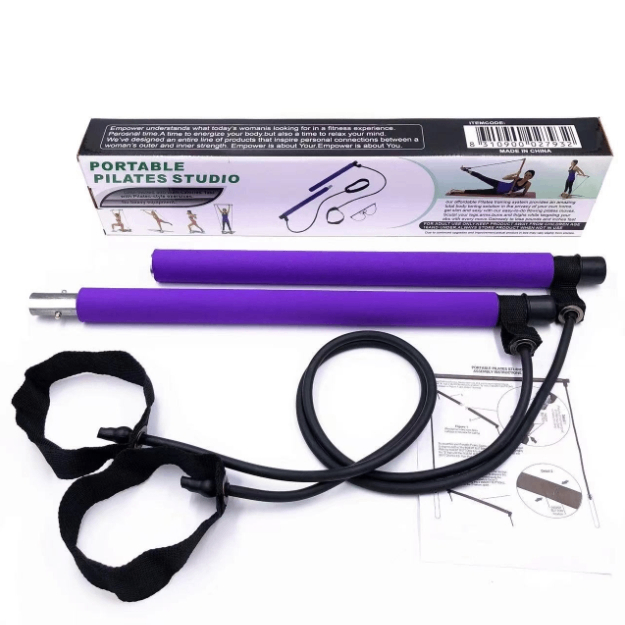 Pilates Squat Resistance Bar with Bands