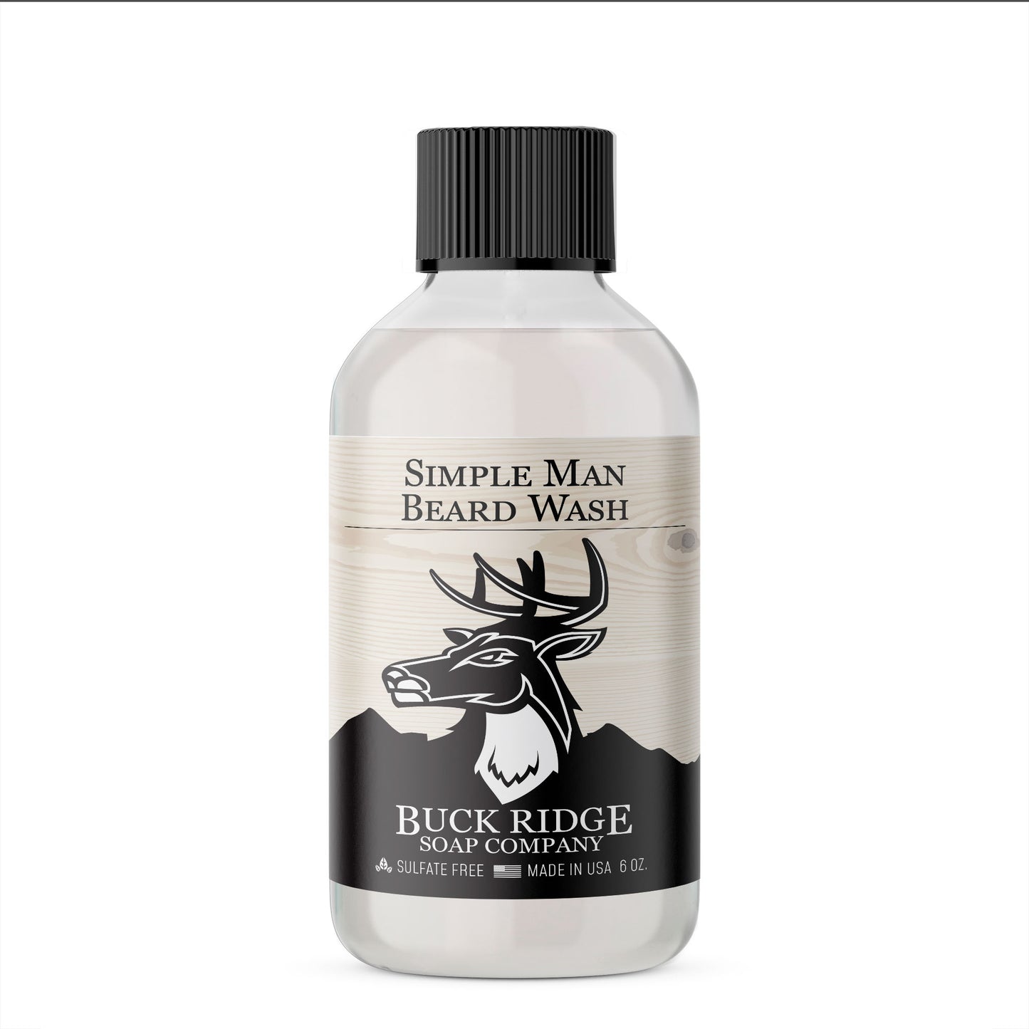 Buck Ridge Simple Man Beard Wash – Unscented & Hypoallergenic