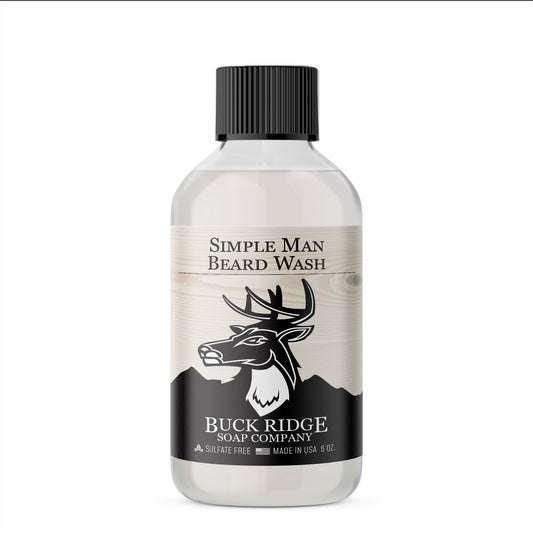 Buck Ridge Simple Man Beard Wash – Unscented & Hypoallergenic